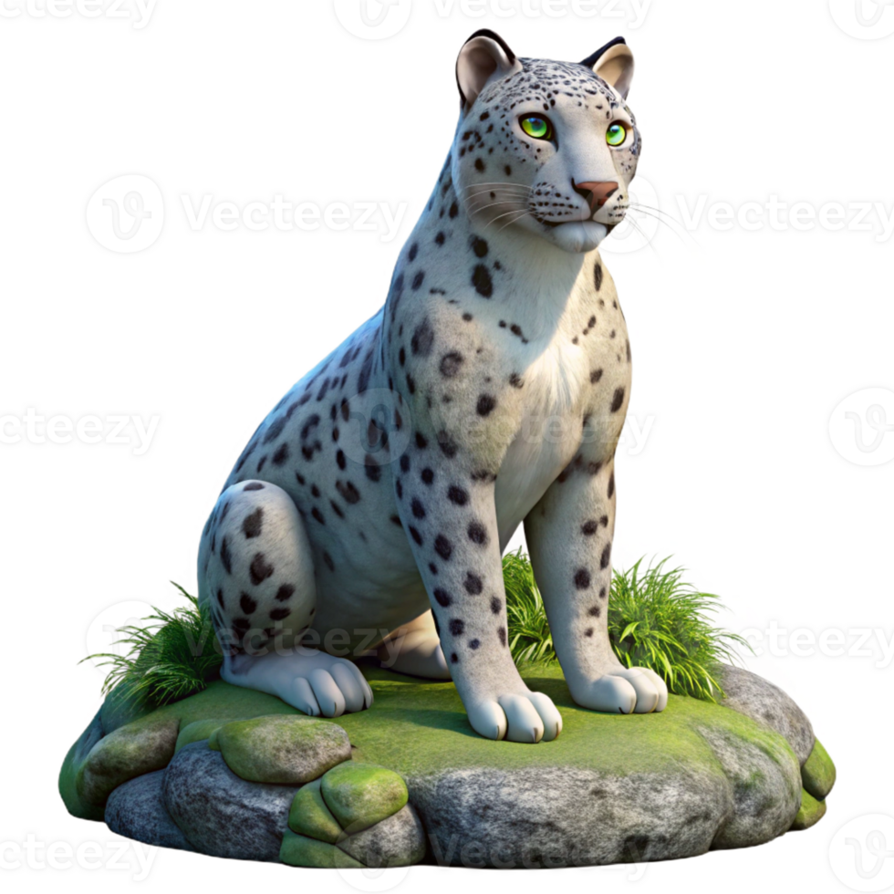 dramatic creative extraordinary creative A Majestic Snow Leopard Perched on a Moss original original png