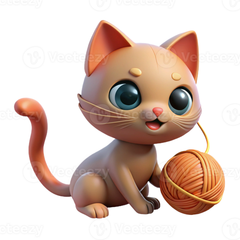 dramatic creative beautiful classic A Cute Kitten Playing with a Ball of professional exclusive png