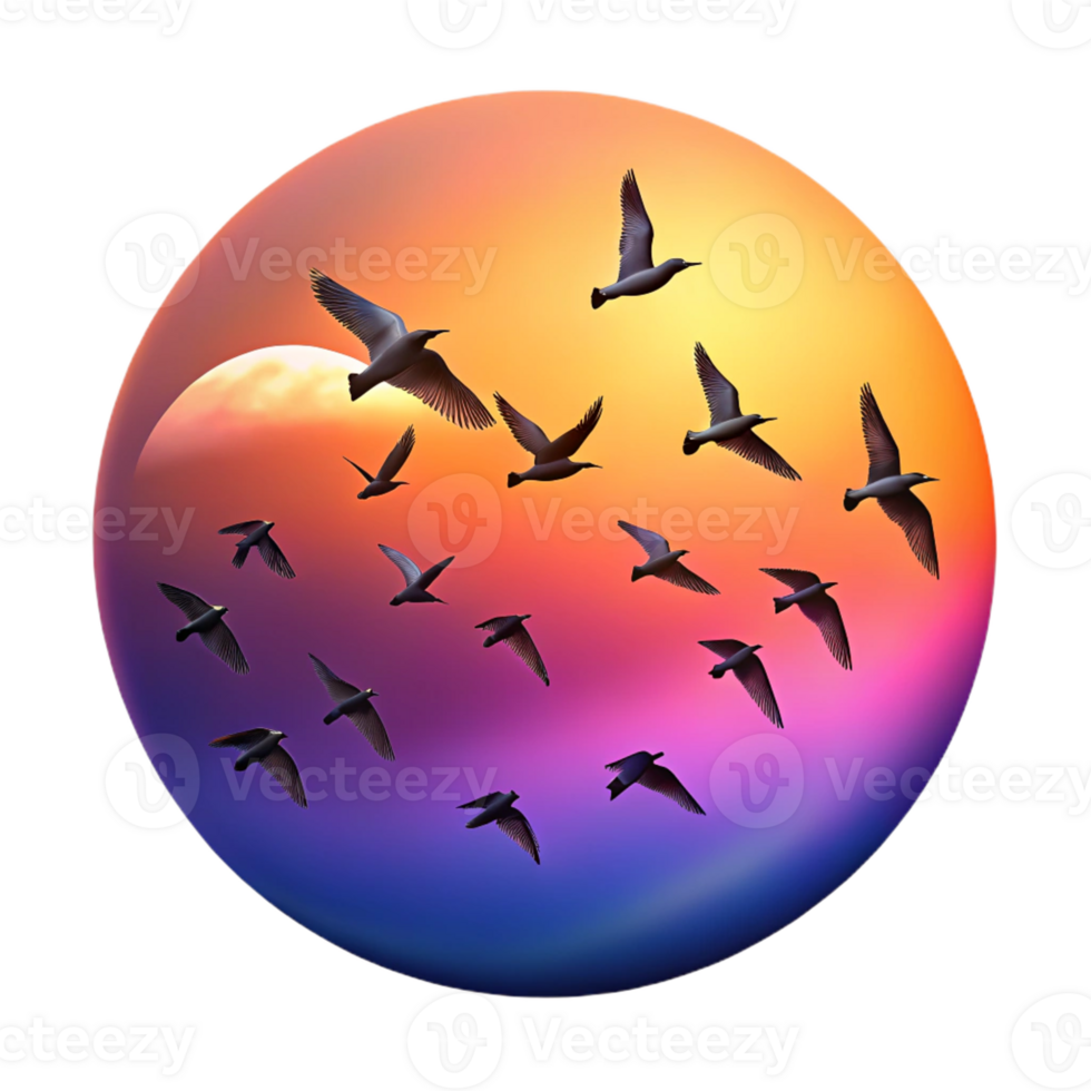 stunning artistic serene creative A Flock of Birds Flying in a V Formation authentic exclusive png