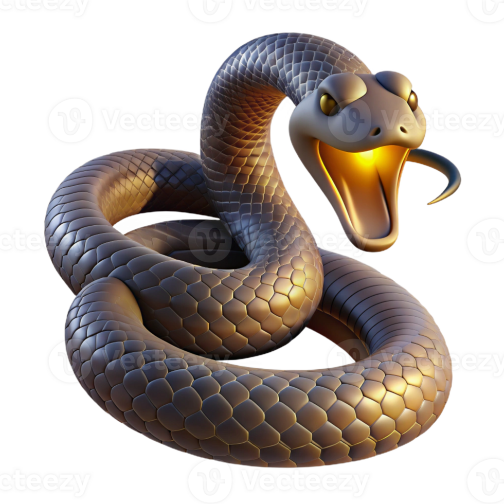 extraordinary vintage elegant minimalist A Coiled Rattlesnake Ready to Strike 4K detailed png
