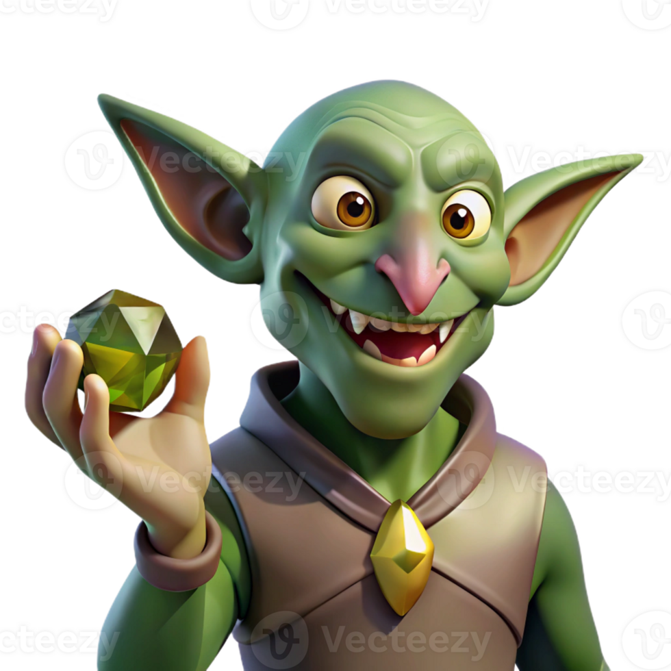 impressive rustic stunning contemporary A Cunning Goblin with Sharp Teeth and authentic professional png
