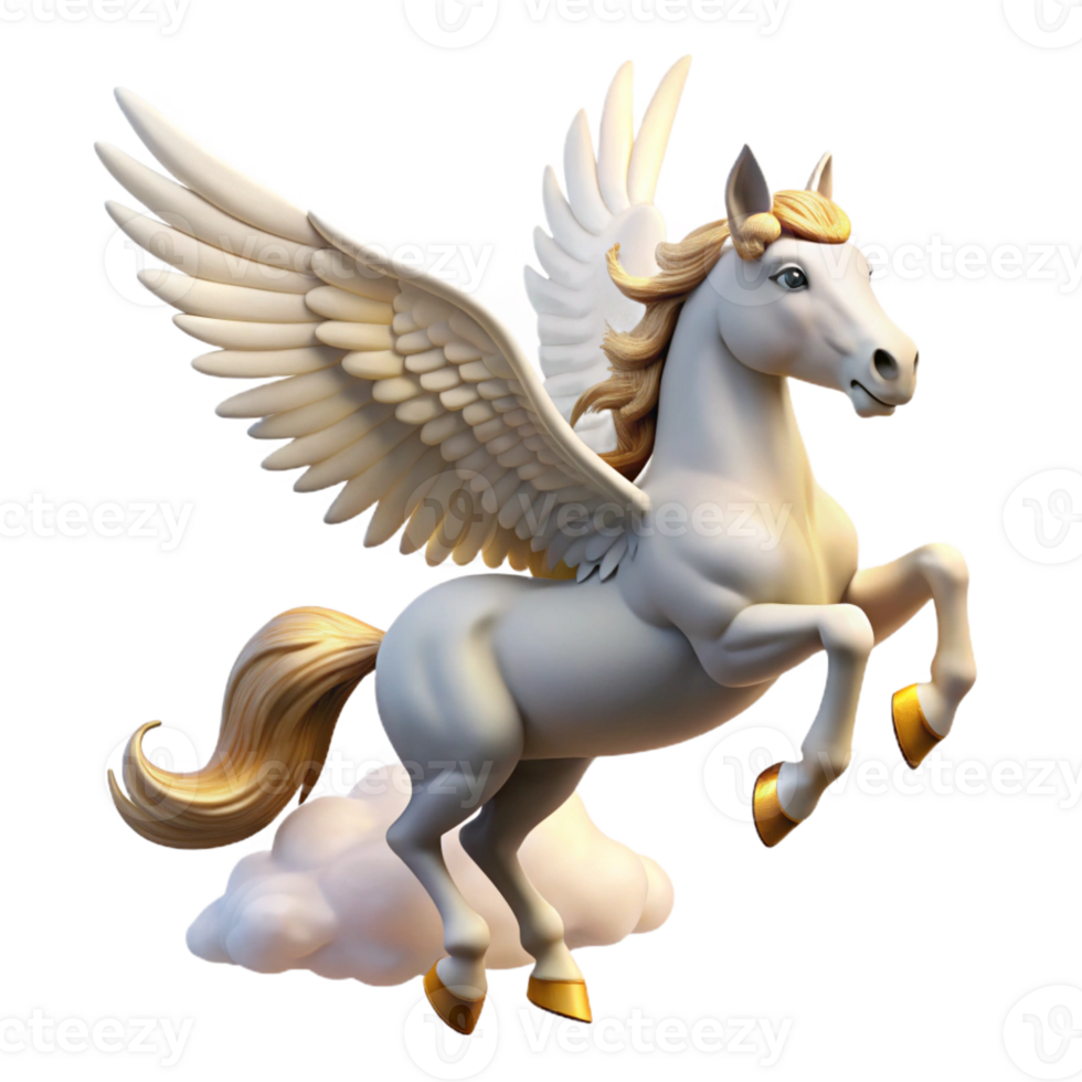 dramatic modern impressive traditional A Graceful Pegasus with White Wings and authentic authentic png