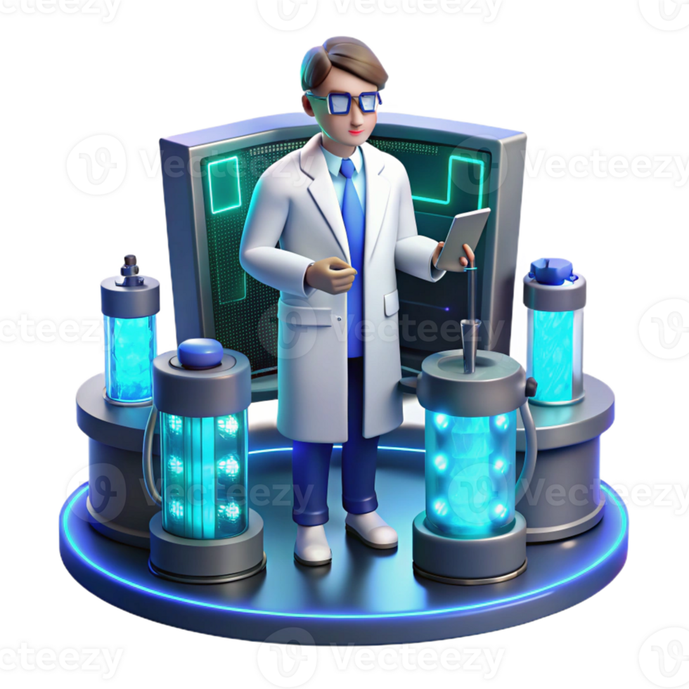 wonderful contemporary elegant modern A Futuristic Scientist Working in a High professional exclusive png