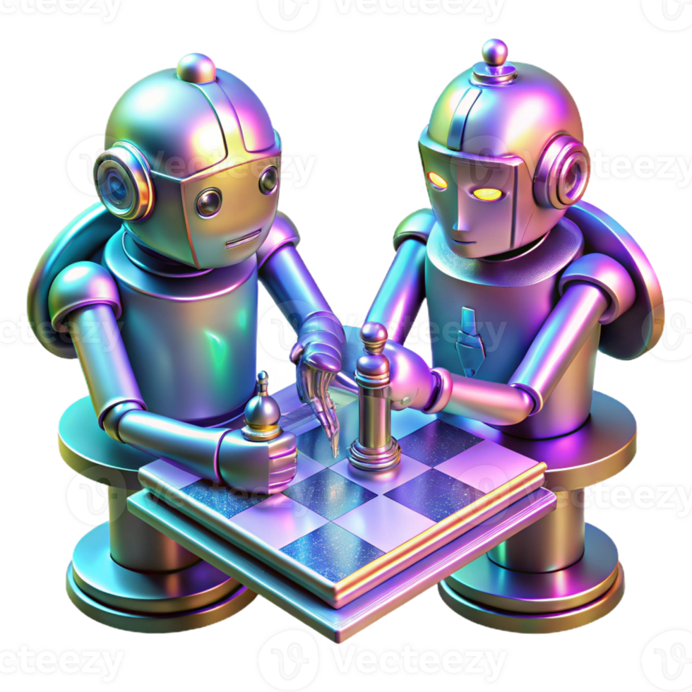 impressive modern serene minimalist A Holographic Chess Game Being Played by detailed professional png