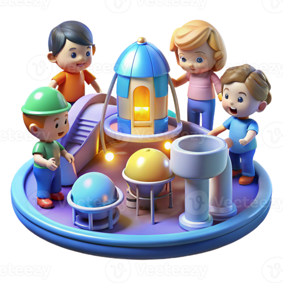 wonderful abstract dramatic vintage A Group of Children Playing with detailed high resolution png
