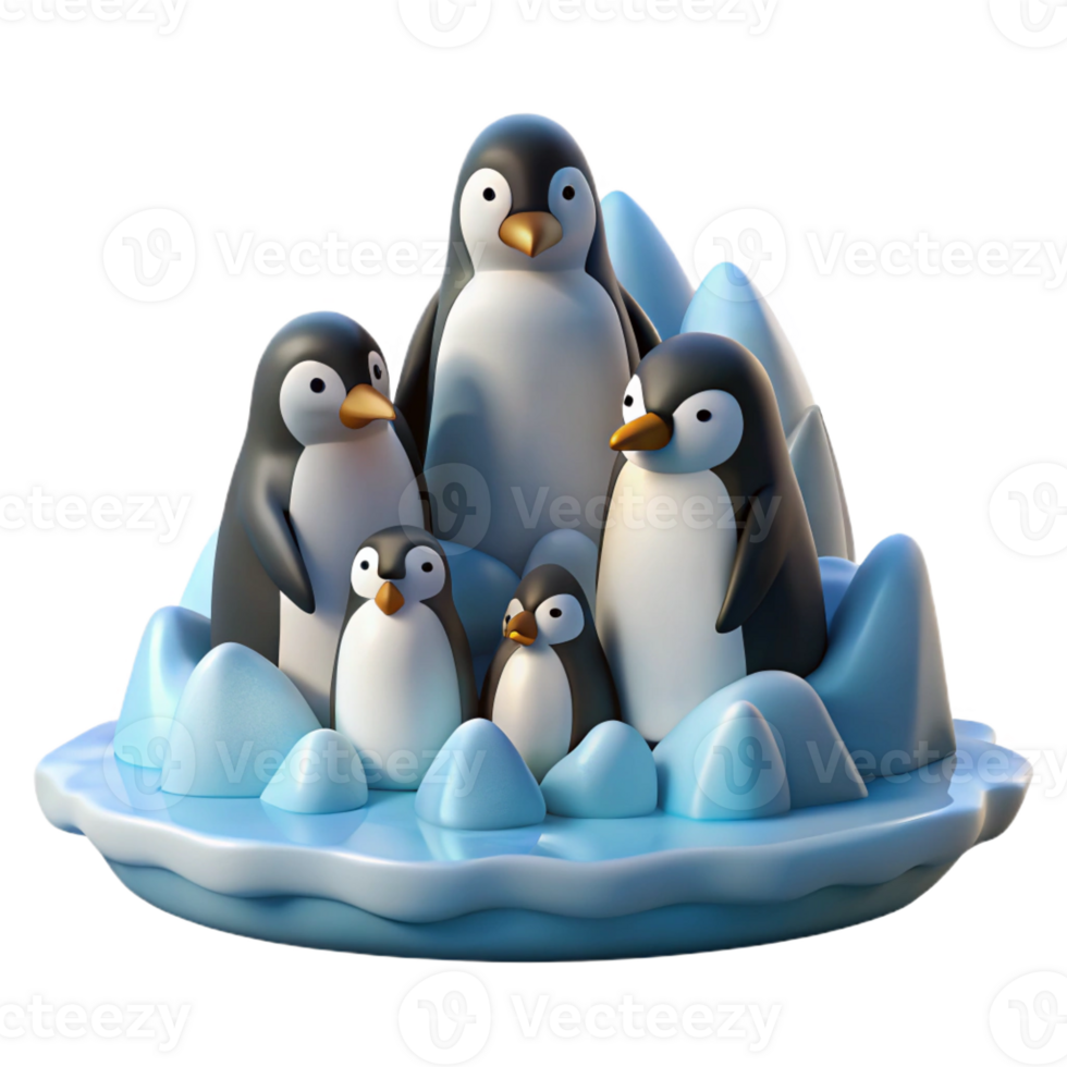 impressive classic vibrant modern A Group of Penguins Huddled Together on premium authentic png