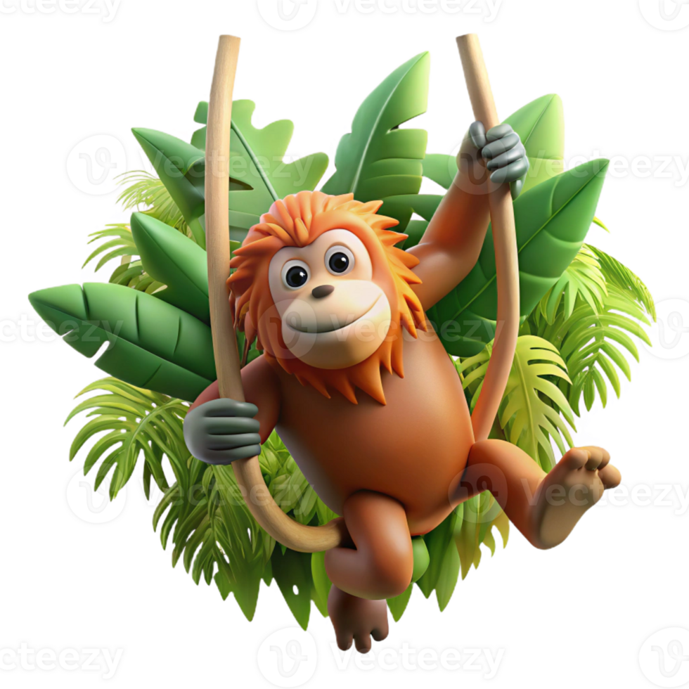 vibrant classic magnificent classic A Curious Orangutan Swinging Through the genuine high resolution png