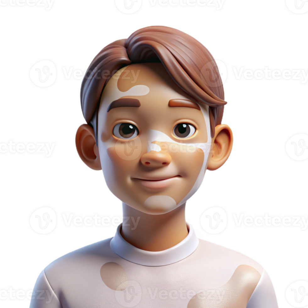 elegant creative stunning artistic Portrait of a Person with Vitiligo professional authentic png