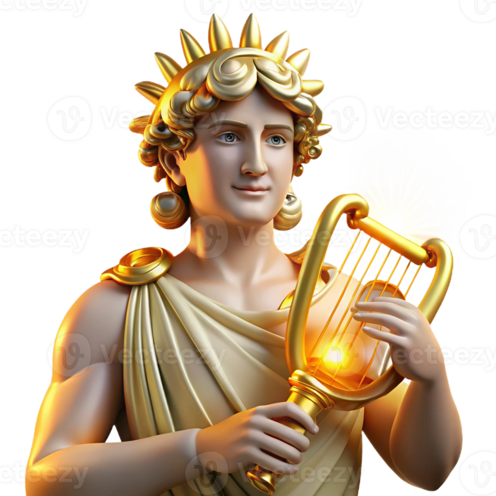 serene classic serene artistic Apollo Triumphant Crowned with premium high resolution png