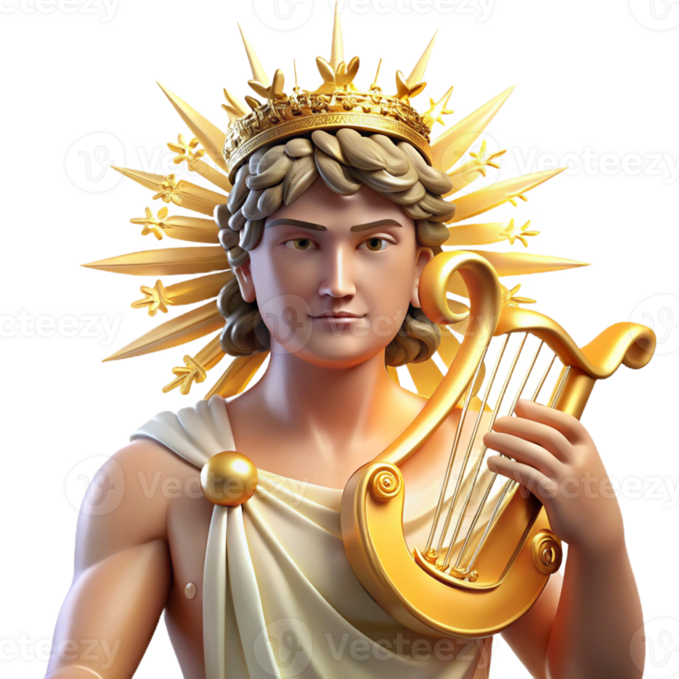 dramatic rustic vibrant classic Apollo Triumphant Crowned with original detailed png