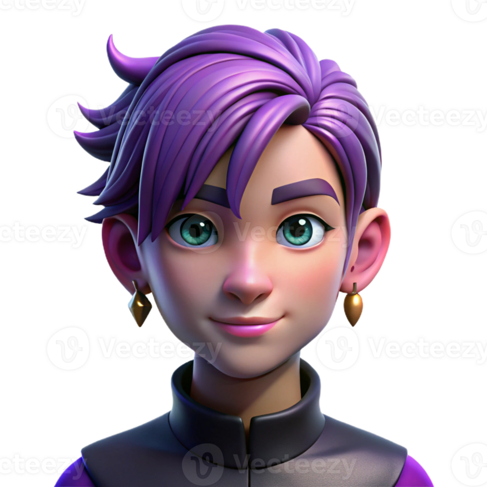elegant modern magnificent abstract Portrait of a Nonbinary Person with exclusive high resolution png