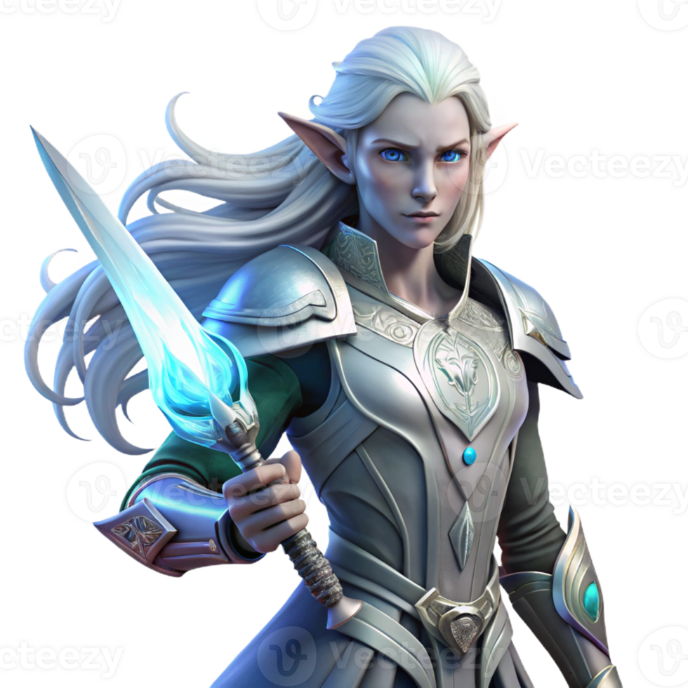 stunning traditional extraordinary abstract A Lone Ethereal Warrior with Flowing 4K detailed png