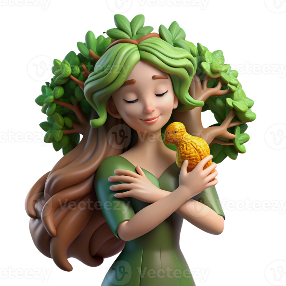 beautiful modern vibrant abstract A Graceful Dryad with Bark Like Skin and high resolution high resolution png