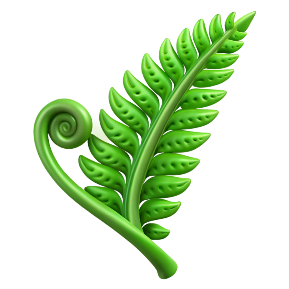 serene minimalist elegant modern Unfurling Fern Frond Delicate New original professional png