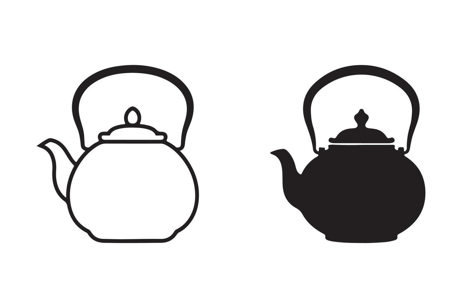 Minimalist teapot silhouette illustration artwork vector