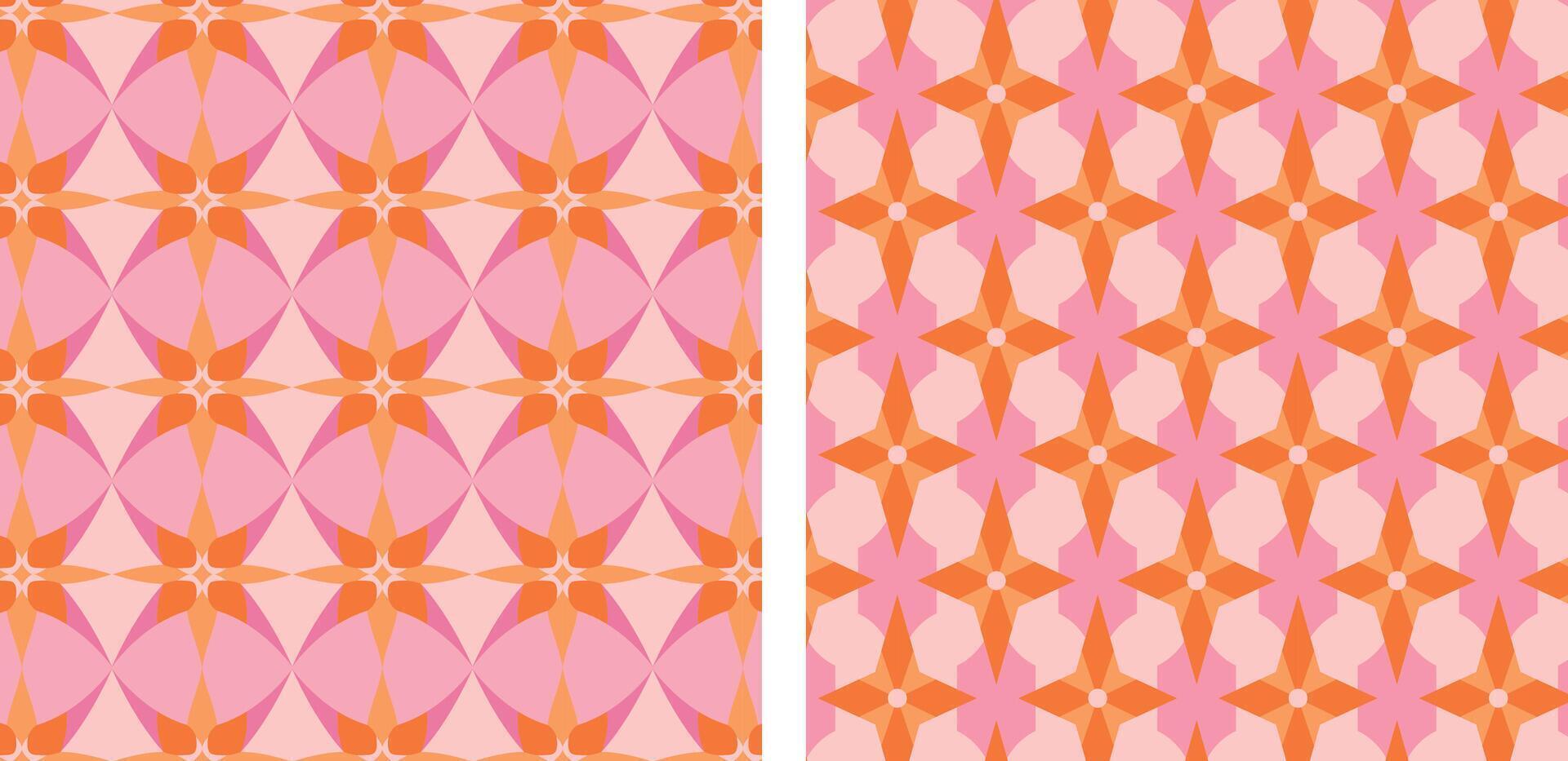 Geometric Star Pattern with Pink and Orange Color vector