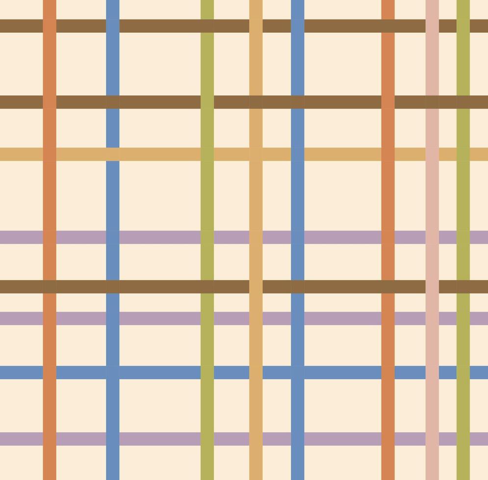 Seamless Retro Plaid Pattern in Muted Earth Tones vector