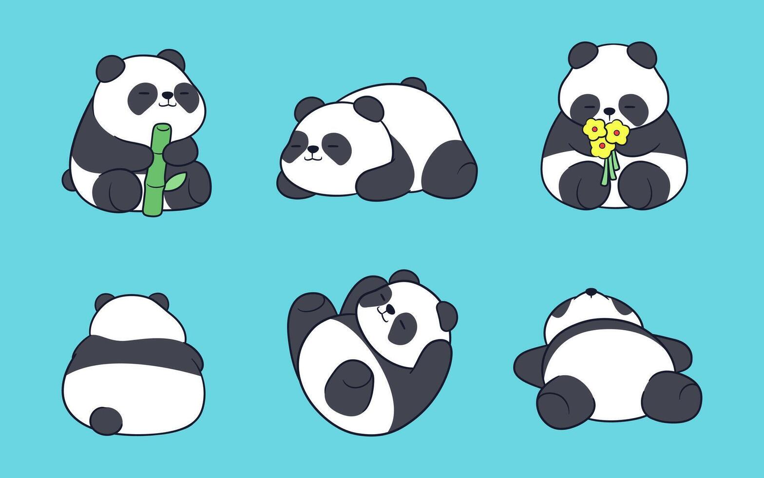 Panda Bear Sticker Set Panda Bear Sticker Set