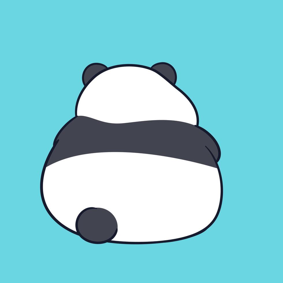 a cartoon panda bear sitting on its back vector