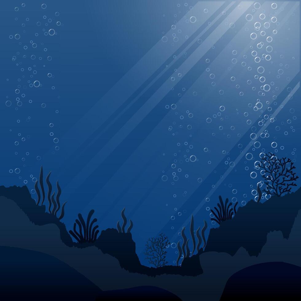 ill of sea life and coral on seabed 2 vector