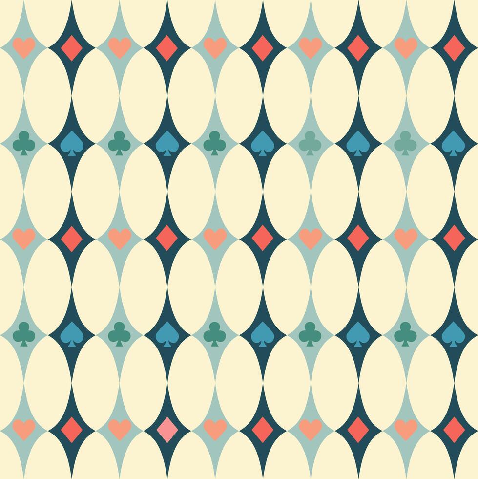 Seamless pattern with card suits vector