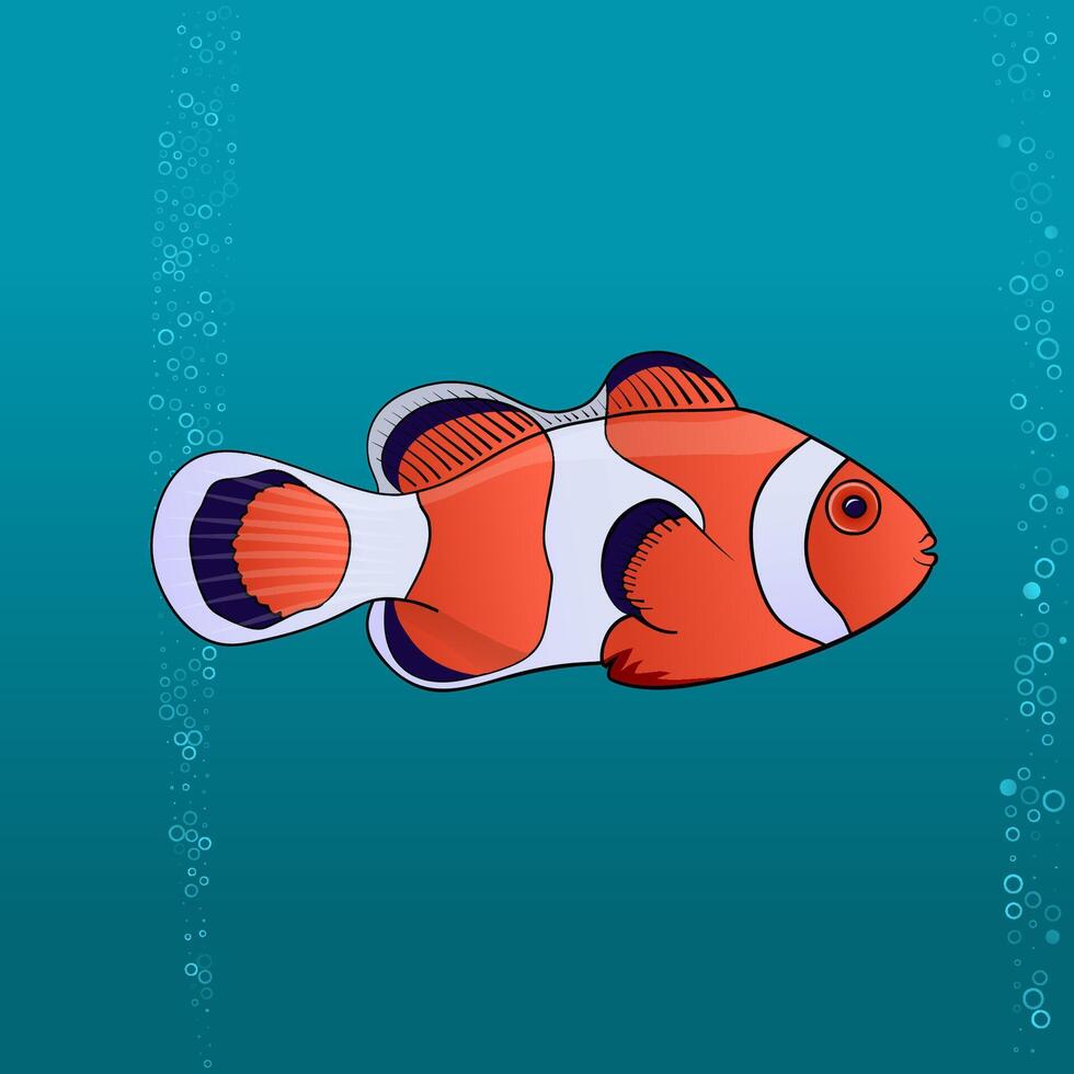 cute Fish clown cartoon pic vector