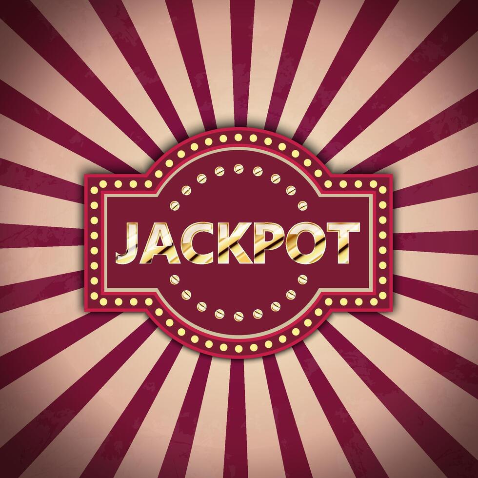 Jackpot retro banner with glow lamps vector