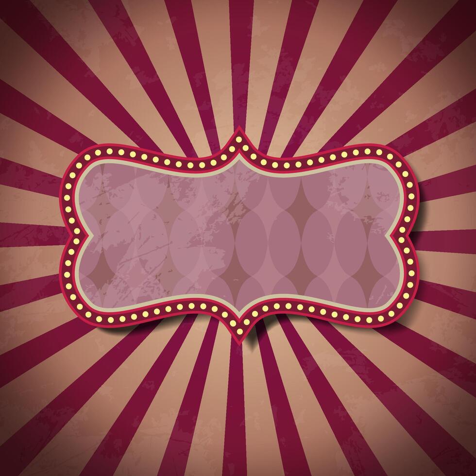 Red frame with light bulbs on back vector