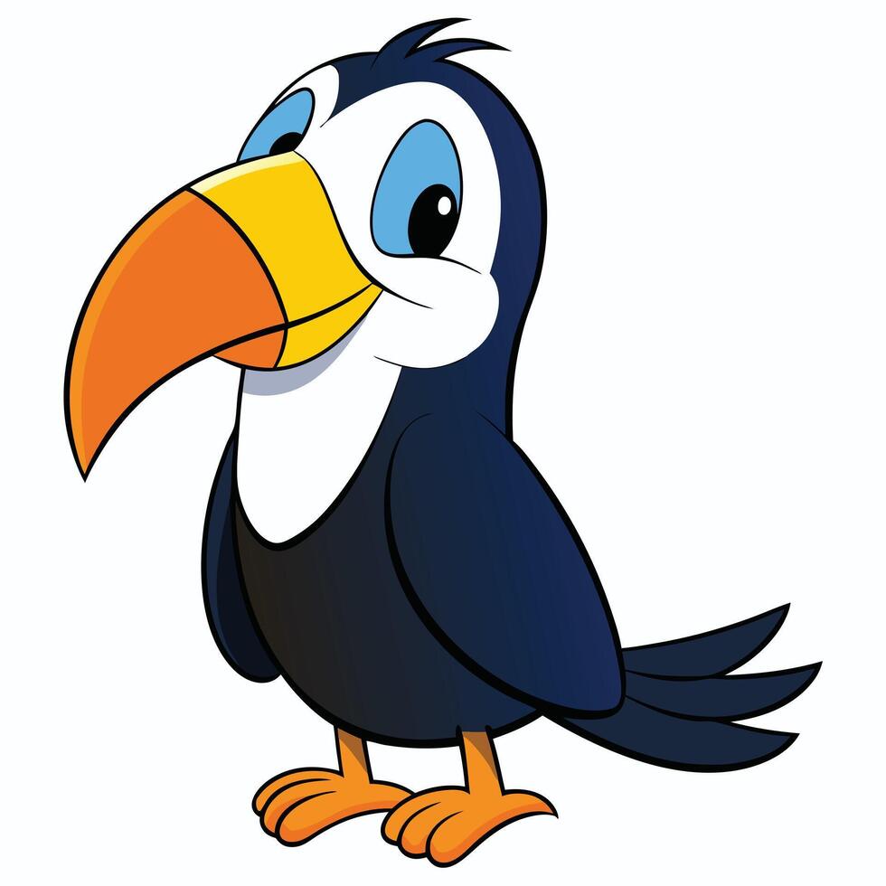 Cute cartoon toucan illustration tropical bird design image vector