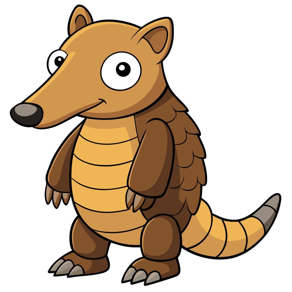 Cartoon anteater standing upright with a friendly smile isolated on white background vector