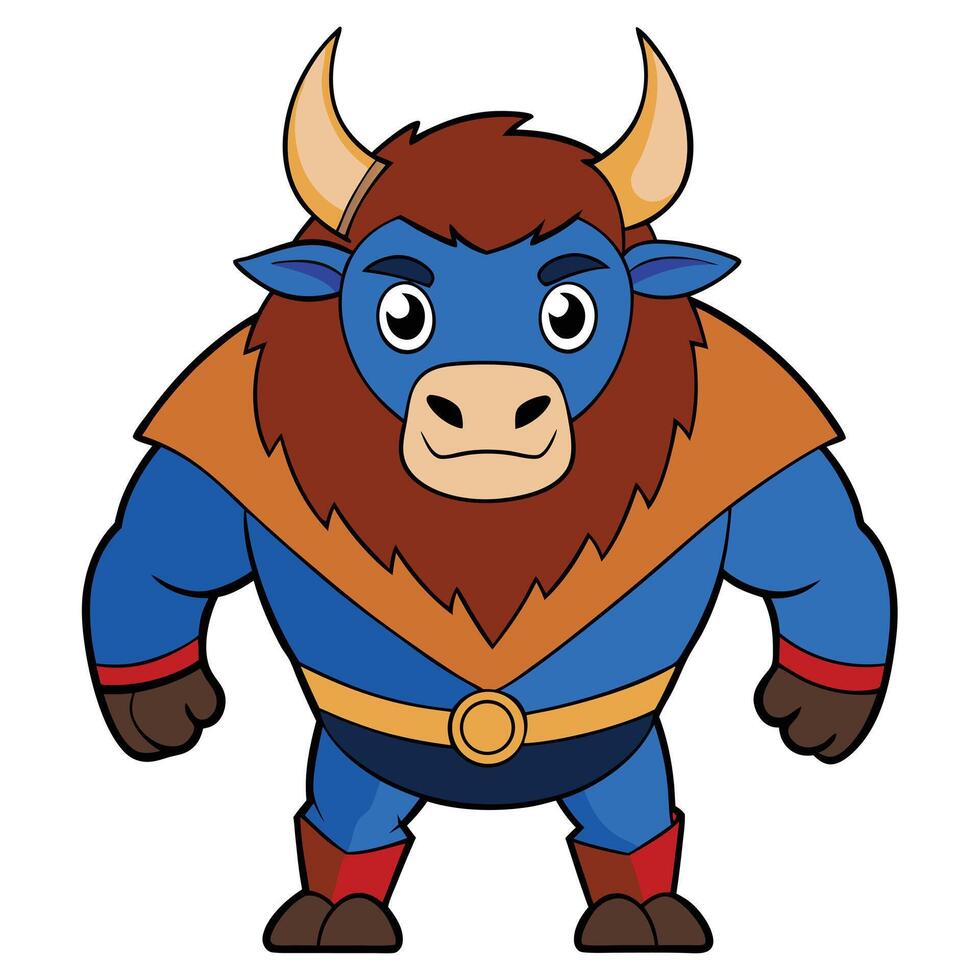 Cartoon minotaur character illustration mythical creature fantasy design element vector