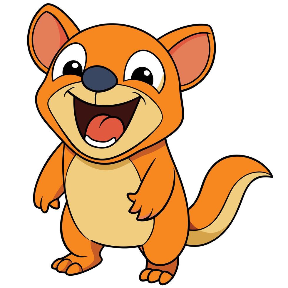 Cheerful cartoon weasel standing with a happy expression for childrens illustration vector