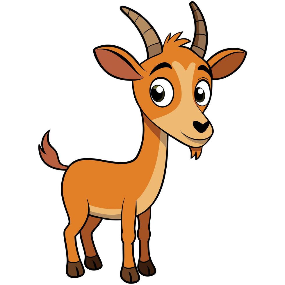 Cartoon goat illustration cute animal graphic design character design vector