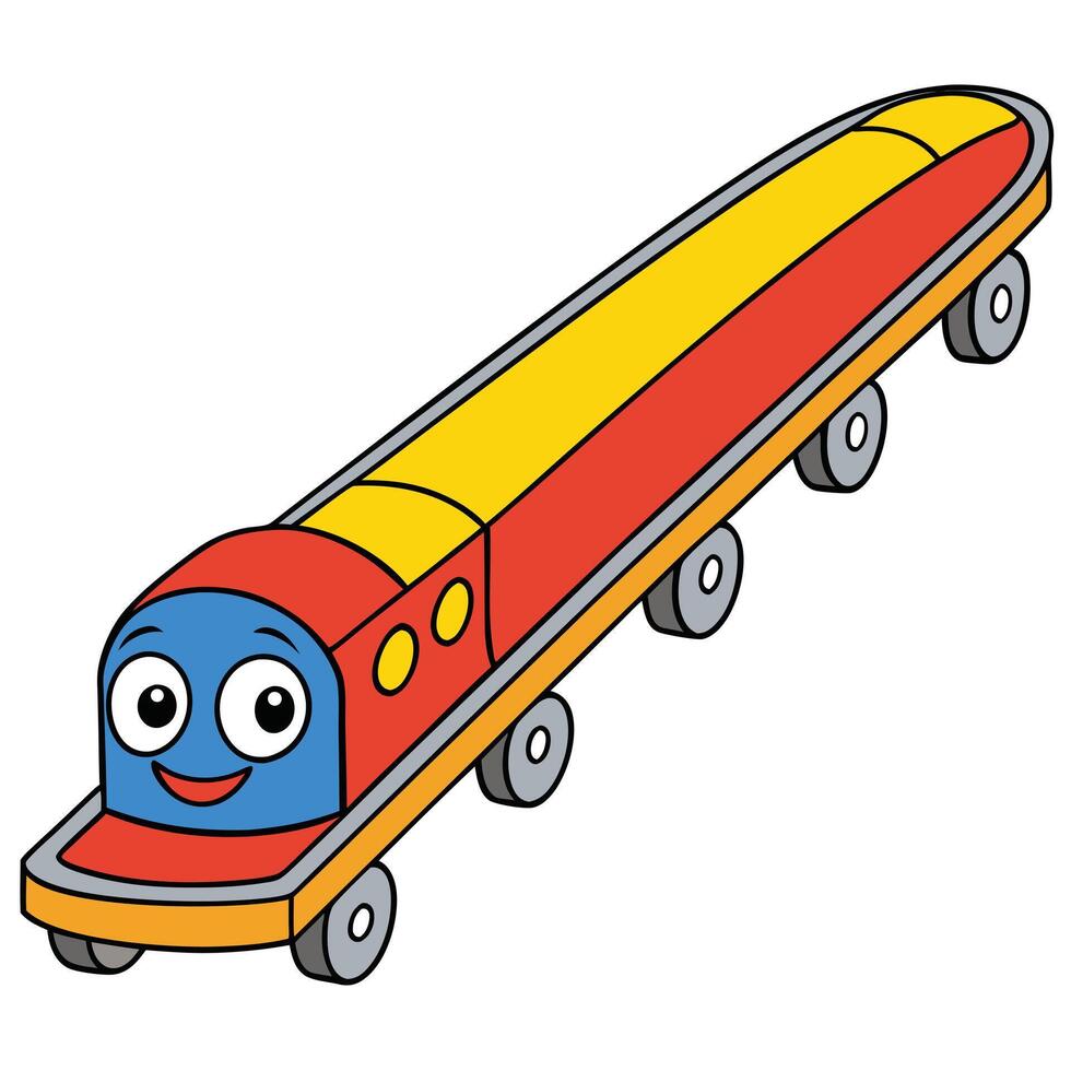 Smiling cartoon train illustration isolated on white background perfect for childrens designs vector