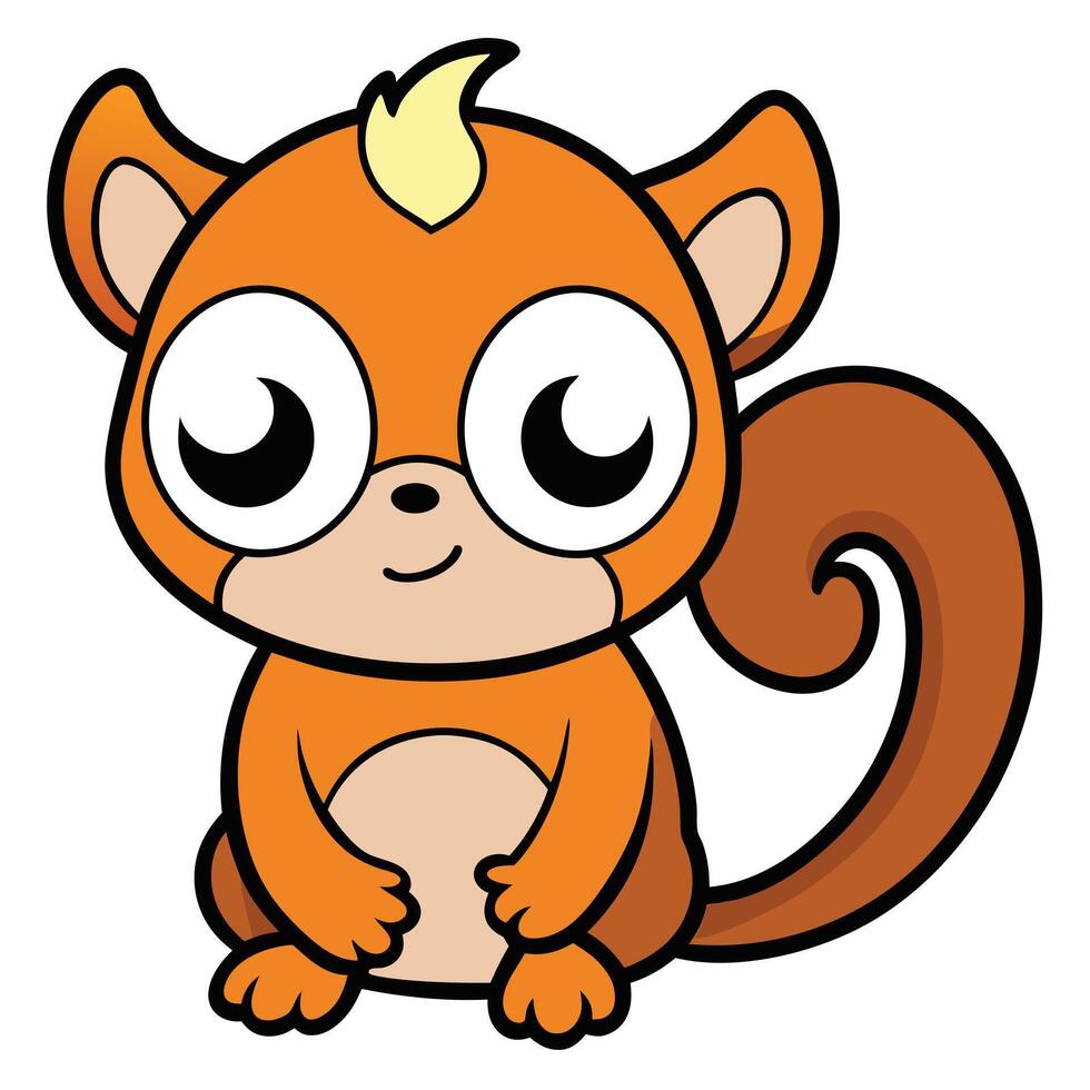Cartoon squirrel illustration cute animal character design with big eyes vector
