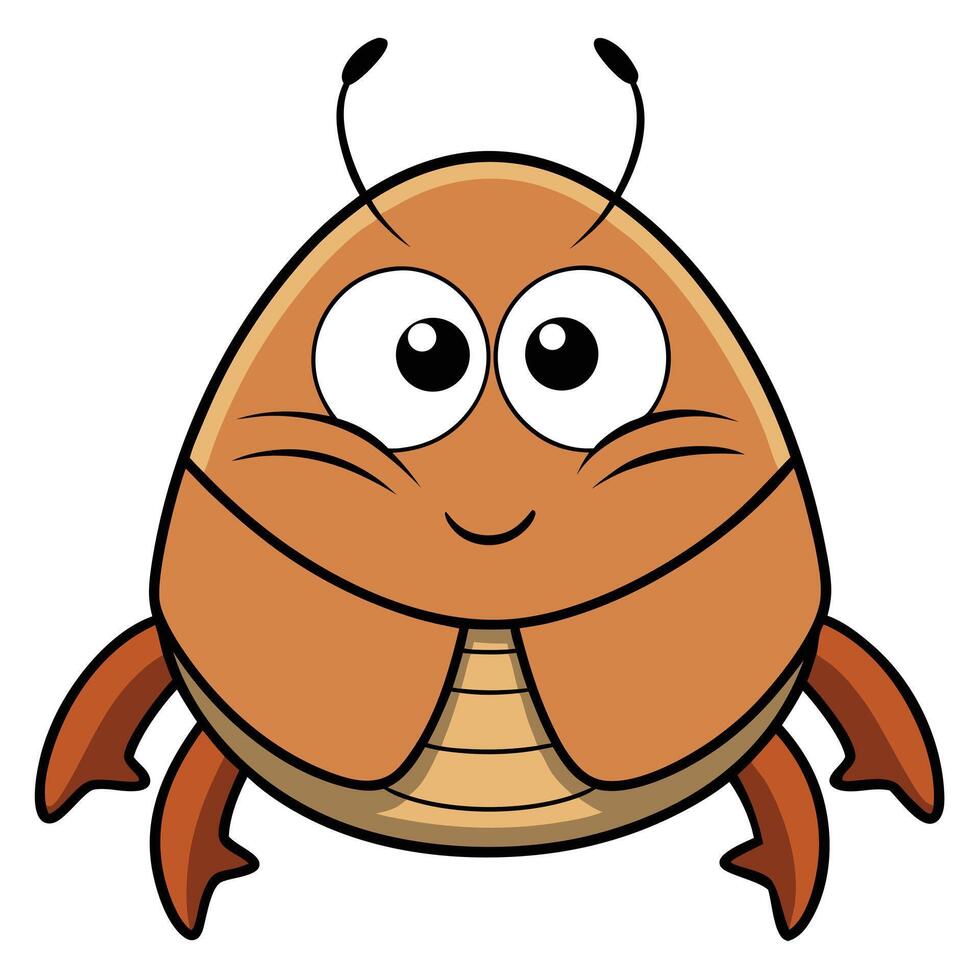 cartoon crab illustration with big eyes and happy expression vector