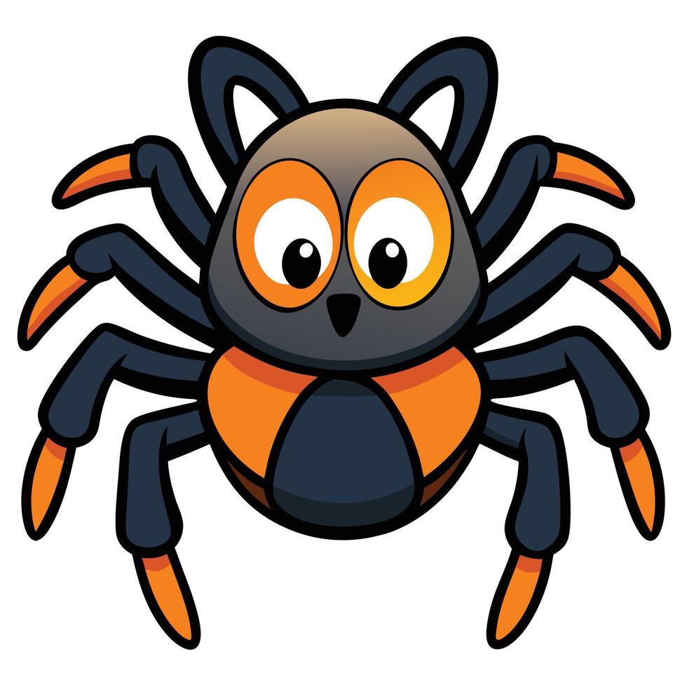 Cute cartoon spider character illustration for halloween and kids design vector