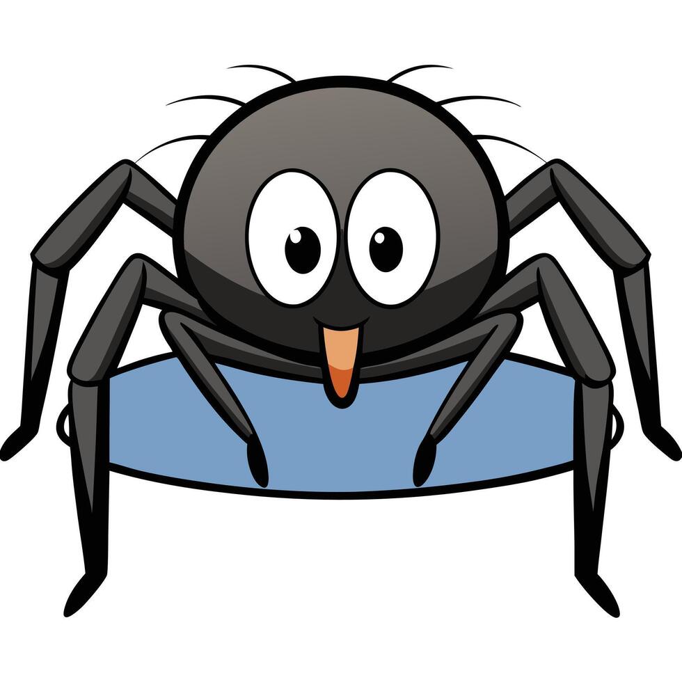 Cartoon spider wearing a face mask illustration for children education safety vector