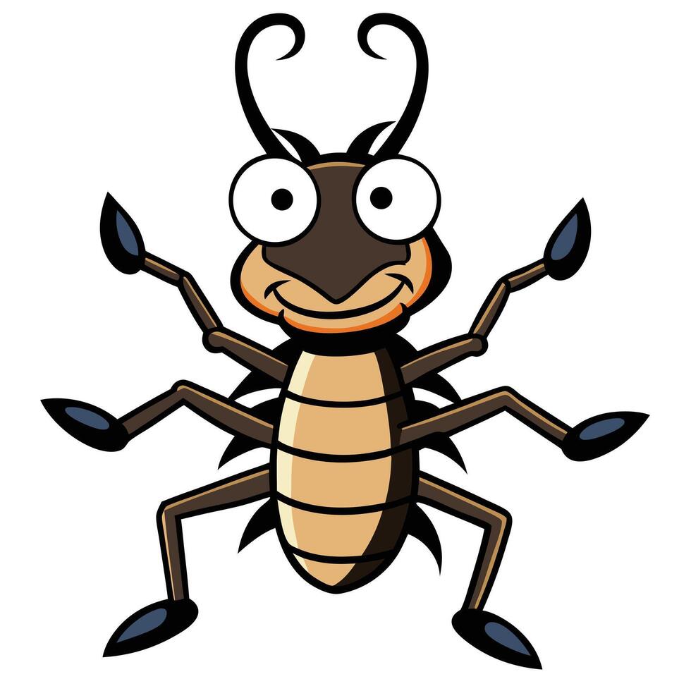 Funny cartoon cockroach insect character illustration graphic design isolated vector