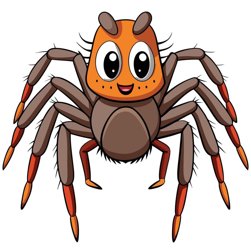 Cute cartoon spider illustration eight legs insect arachnid halloween clip art vector