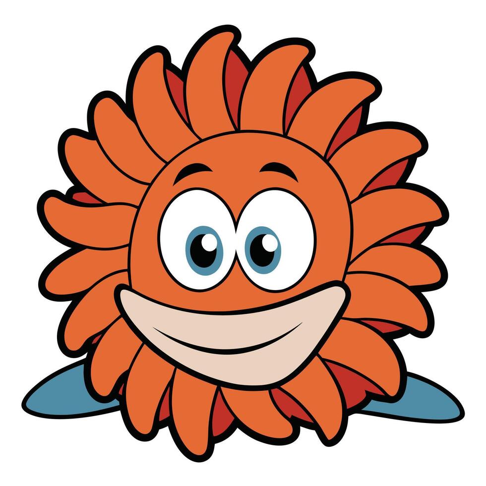 Smiling cartoon sun character illustration isolated on white background vector