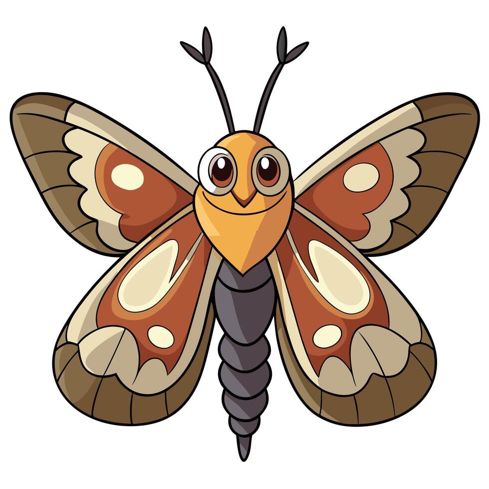 Cartoon butterfly illustration with detailed wings and antennae design vector
