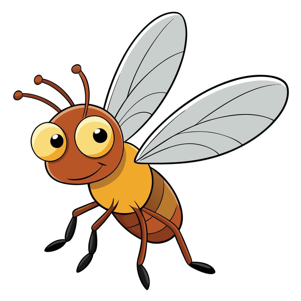 Cartoon style insect mascot character adorable funny bug illustration vector