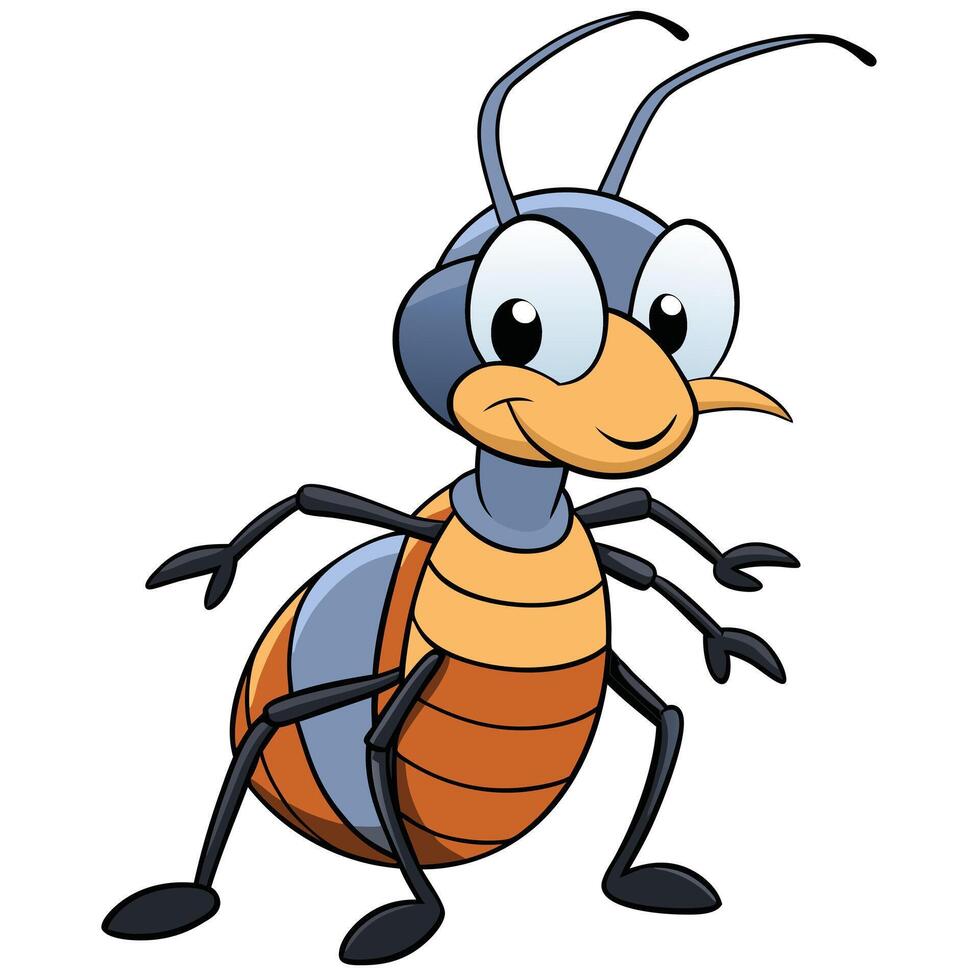 Happy cartoon insect character isolated on white background illustration vector