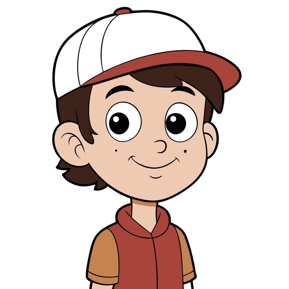 Cartoon boy wearing baseball cap and jacket isolated on white background vector
