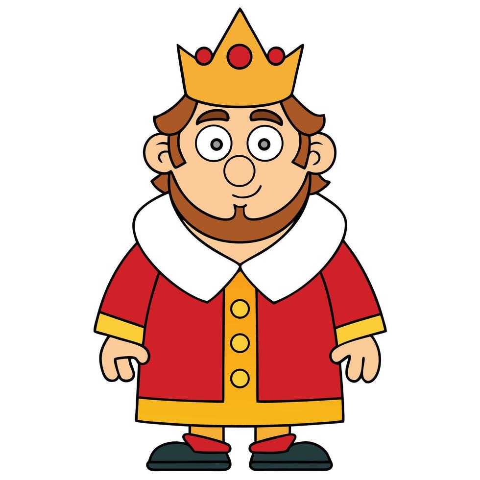 Cartoon king illustration full body royalty character design graphic vector