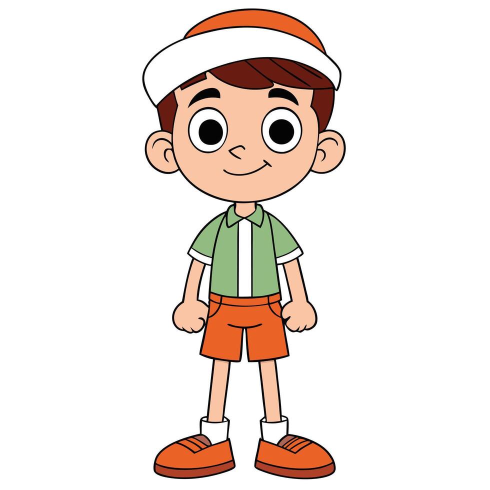Cartoon character of a young boy standing isolated on white background vector