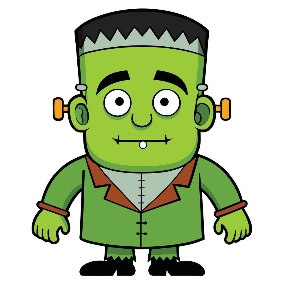 Cartoon frankenstein character isolated on white background halloween illustration art vector