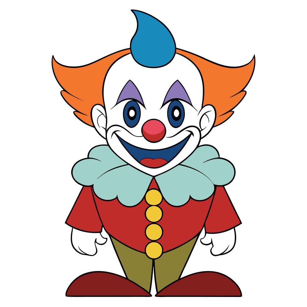 Cartoon clown character smiling in a festive colorful outfit illustration vector