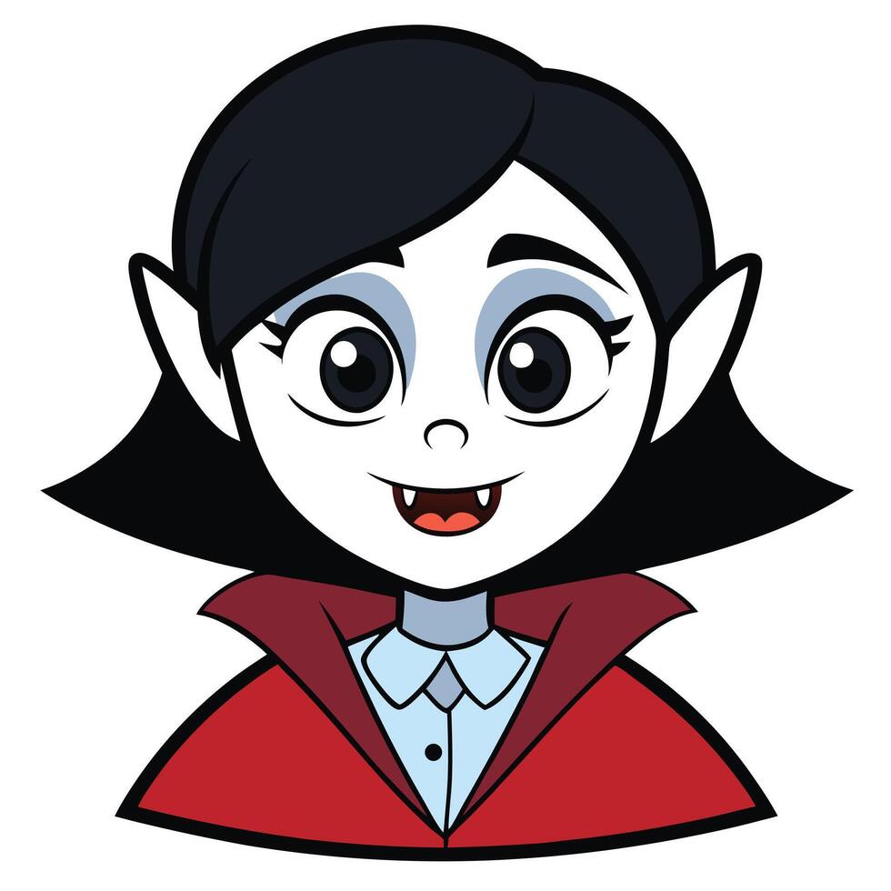 Cute cartoon vampire girl illustration for halloween design projects vector